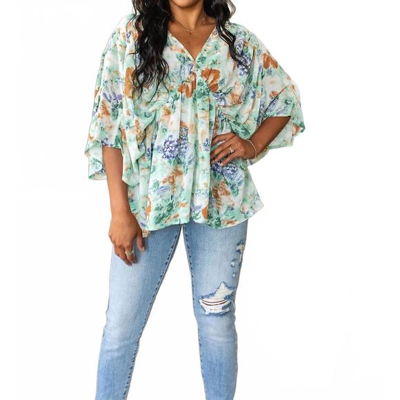 Jodifl Abstract  Peplum Blouse
